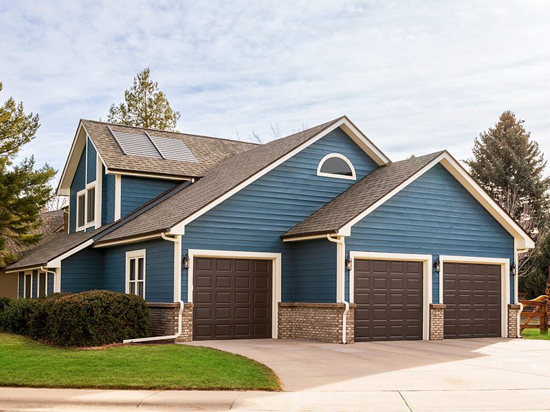 Blue House With Solar Shingles